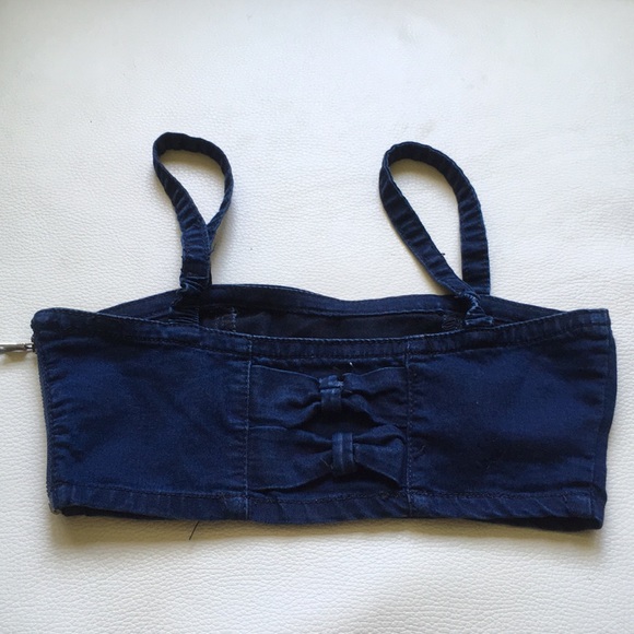 Forever 21 Denim bandeau with back bows - Picture 2 of 4